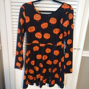 Jack-o'-lantern Print Cotton Dress